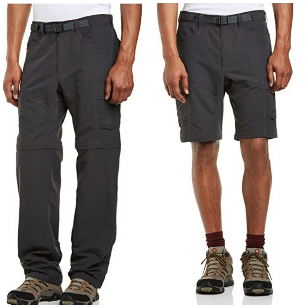 North Face Convertible Paramount Peak Zip-Off Cargo Asphalt Grey Pants Large